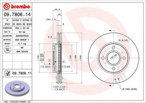 Диск тормозной Brembo Painted Disc 09.7806.11 09.7806.11 BREMBO
