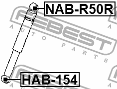 Сайлентблок задн амортизатора верхний NISSAN TERRANO III/PATHFINDER R50 NAB-R50R NABR50R FEBEST