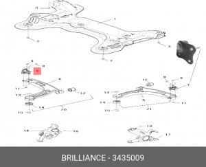 ШАРНИР ПЕРЕДНЕЙ ПОДВЕСКИ ЛЕВЫЙ BR V5 3435009 3435009 BRILLIANCE