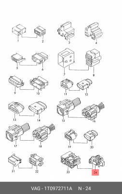 1T0972711A Корпус разъема 1T0 972 711 A VAG