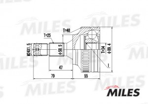 ШРУС наружный CITROEN BERLINGO/PEUGEOT PARTNER/207/308 1.4-2.0 99- (с ABS) (GKN  GA20055 MILES