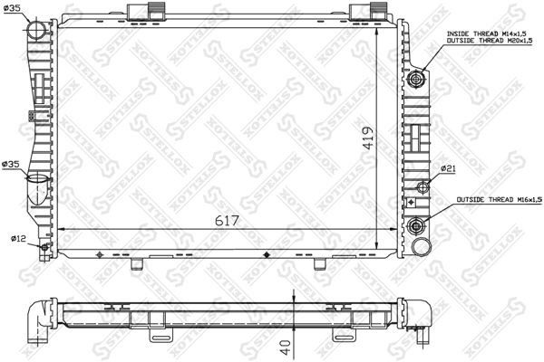 радиатор системы охлаждения!\ MB W202 2.8/3.6 93-00 10-25915-SX STELLOX