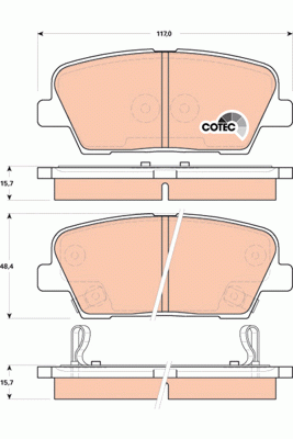 Колодки задние HYUNDAI SANTA FE II, KIA SORENTO II GDB3499 GDB3499 TRW
