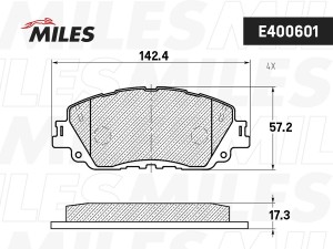 Колодки тормозные передние (Смесь Low-Metallic) TOYOTA CAMRY 18- E400601 E400601 MILES