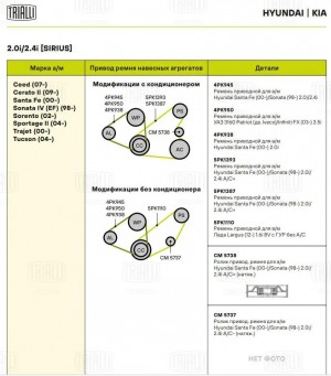 Ролик приводного ремня A/C+ натяжной CM5738 TRIALLI