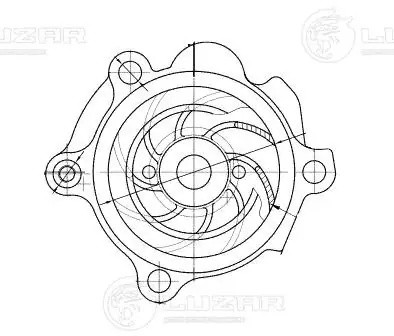 Насос водяной для ам VW Transporter T5 (03-),Golf V (03-) 1.9D (LWP 1821) LWP 1821 LUZAR
