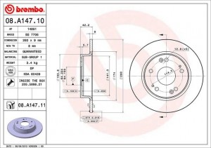 Диск тормозной 08.A147.10 08A14710 BREMBO