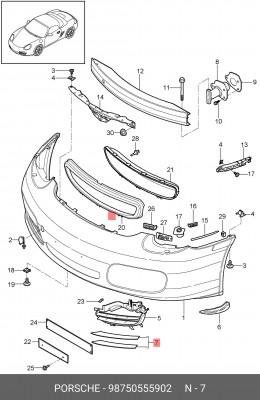Оригинальная деталь малого габарита / 98750555902 98750555902 PORSCHE