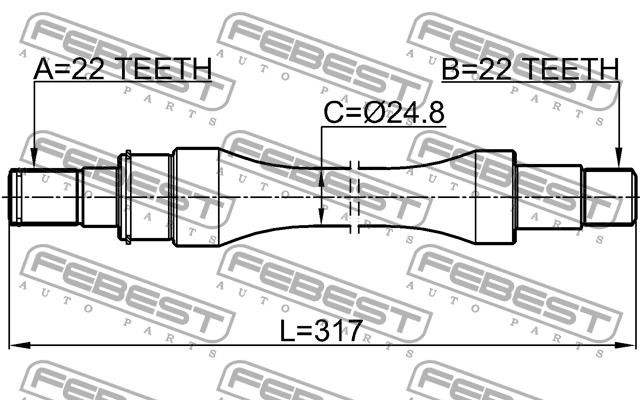 Полуось правая SUZUKI SWIFT 03- 0712-RM413RH 0712-RM413RH FEBEST