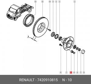 ГАЙКА КОЛЕСНАЯ 7420910815, 7420910815 RENAULT