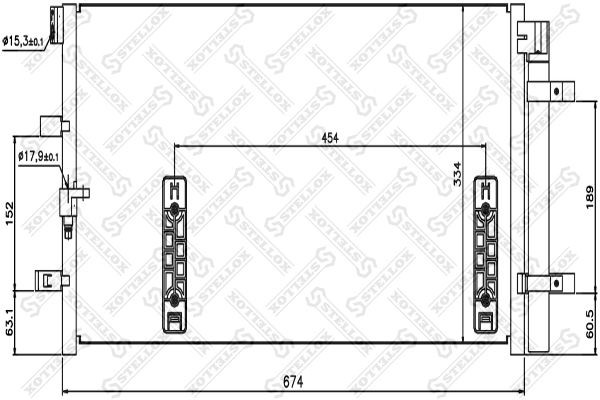 радиатор кондиционера  1045181SX 10-45181-SX STELLOX