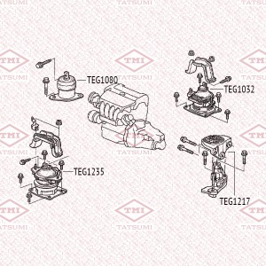 Опора двигателя передняя HONDA Accord 02- TEG1235 TEG1235 TATSUMI
