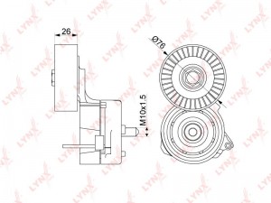 Натяжитель / приводной AUDI A4 3.2 04-12 / 3.0-3.2 A5 08-12 3.0 11-17 A6 2.4-3.2 PT-3237 LYNXAUTO