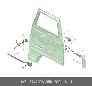 Замок двери УАЗ-3741,452 передний правый Н/О (ОАО УАЗ) 374100610501200 UAZ UAZ