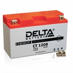 аккумуляторная батарея! +слева 12V 8Ah 130A 150х66x95 moto AGM\ CT 1208 DELTA BATTERY