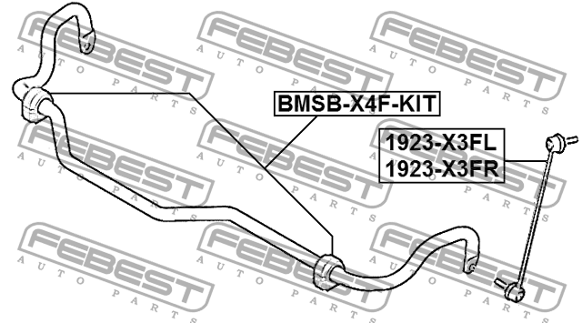 Тяга стабилизатора передн правая BMW X3 F25, X4 F26 1923-X3FR 1923-X3FR FEBEST