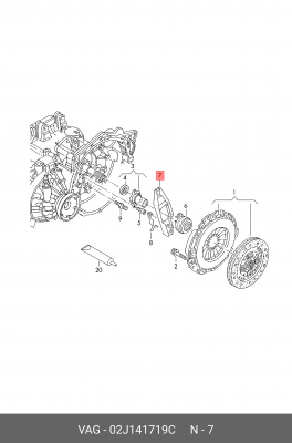 Вилка сцепления VW Golf,Jetta,Passat,Polo,T4 (90-03) (2.4 D) OE 02J 141 719 C VAG