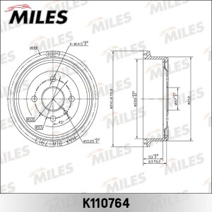 Барабан тормозной DAEWOO NEXIA/LANOS/ESPERO/OPEL ASTRA F/KADET E (TRW DB4002) K1 K110764 MILES