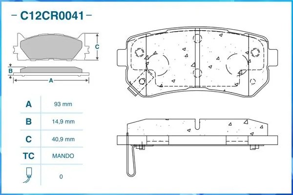 Тормозные колодки задние Low Metallic C12CR0041 C12CR0041 CWORKS