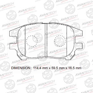 Колодки тормозные дисковые Avantech передние (противоскрипная пластина в компл.) AV1043 AVANTECH