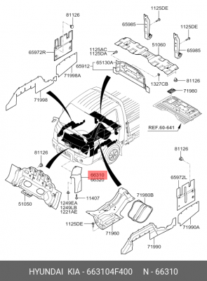 Крыло HYUNDAI Porter 2 (12-) левое OE 663104F400 HYUNDAI KIA