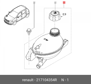 Бачок расширительный RENAULT Logan,Duster OE 217104354R RENAULT