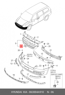 Эмблема HYUNDAI/KIA 863004A910 HYUNDAI KIA