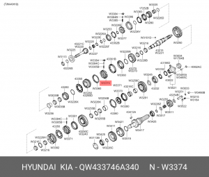 Ступица HYUNDAI HD120 (KH10) КПП синхронизатора 3-4 передачи OE QW433746A340 HYUNDAI KIA