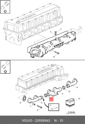 к-т прокладок выпускного коллектора! Omn VOLVO D12D Gen.6, D13A 20938963 VOLVO