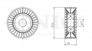 Ролик приводного ремня SSANGYONG Actyon (05-11),Kyron (05-) натяжной UNIO TNS-10166 UNIO