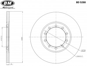 Диск тормозной задний (1шт.)  BD5288 BD5288 BM MOTORSPORT