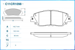 Тормозные колодки передние Low Metallic C11CR1098 C11CR1098 CWORKS