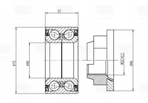 Подшипник ступицы Ford Mondeo III (00-) перед. (кмпл:подш./гайка) (CS 3575) CS 3575 TRIALLI