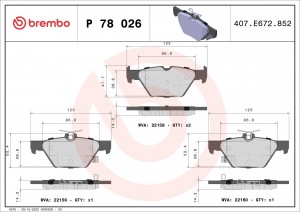 P78026 колодки дисковые задние!\ Subaru Legacy/Outback 2.5i/2.0D 15> P78026 BREMBO