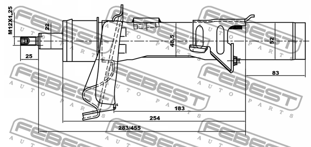 Амортизатор передн правый FORD FOCUS III 216651985FR 216651985FR FEBEST