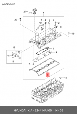 SORENTO (2003-2009) / GRAND STAREX H1 (2007>) 224414A400 HYUNDAI KIA