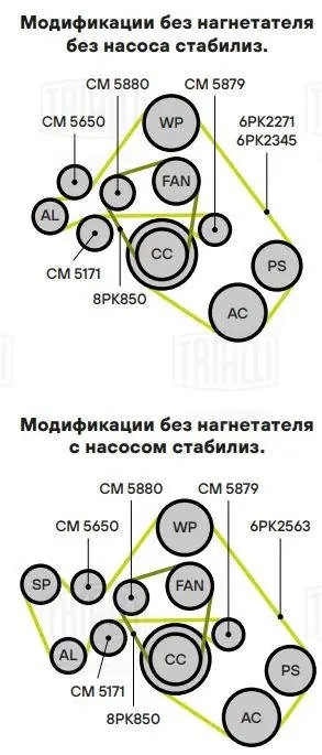 Ролик привод. ремня Land Rover Range Rover III (02-) 4.2SC/4.4i (опор.) нижний ( CM5171 TRIALLI