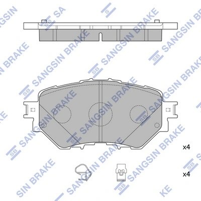Колодки тормозные MAZDA 3 (13-) передние (4шт.) SANGSIN SP4123 SANGSIN
