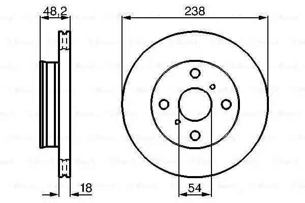 Диск тормозной TOYOTA Corolla (97-02) передний (1шт.) (мин.2шт.) BOSCH 0 986 478 385 BOSCH