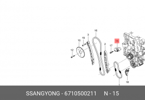 Гидронатяжитель SSANGYONG Actyon (10-) (D20) цепи ГРМ OE 6710500211 SSANG YONG