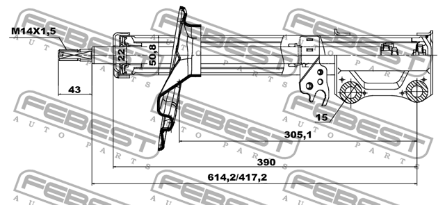 Амортизатор задн правый TOYOTA CAMRY V40 01660974RR 01660974RR FEBEST