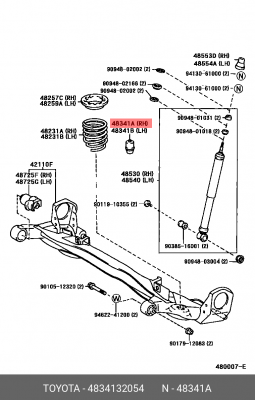 Демпфер заднего амортизатора 48341-32054 48341-32054 TOYOTA