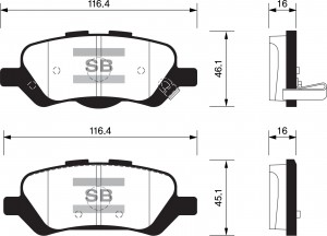 Колодки тормозные дисковые Toyota Venza 09 SP1459 SP1459 SANGSIN