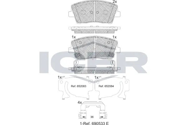182368 колодки торм. перед.!\ Hyundai G70 182368 ICER