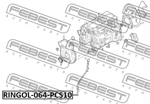 Кольцо уплотнительное VW Passat щупа масляного FEBEST RINGOL-064-PCS10 FEBEST