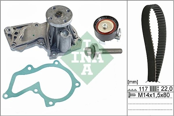 Комплект ГРМ с насосом FORD FOCUS III, VOLVO S60 II, S80 II 530060530 530 0605 30 INA