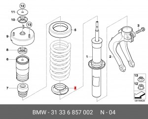 прокладка пружины изолирующая!\ BMW E70 06-13 31 33 6 857 002 BMW