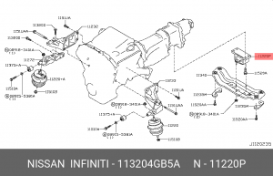 ПОДУШКА ДВИГАТЕЛЯ ИЗ МЕТЛЛОНАПОЛНЕННОЙ Р 11320-4GB5A 11320-4GB5A NISSAN
