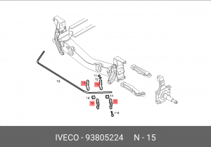 скоба втулки стабилизатора прижимная!половинка 1шт.\IVECO 93805224 IVECO