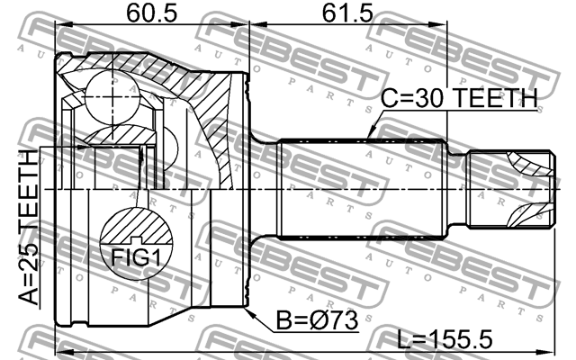ШРУС внешний 2210-K5 2210-K5 FEBEST